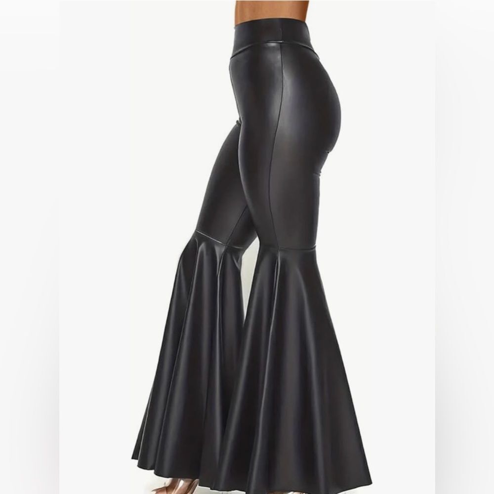SJ Style Mega Flare Faux Leather Pants B5*